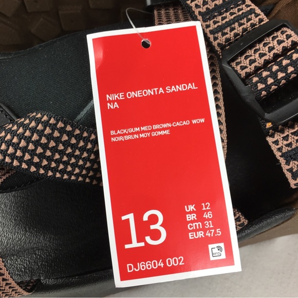 Nike Oneonta Hiking Sandals Black Brown Adjustable straps DJ6604 Men 13 New main image 9